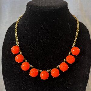 J. Crew Bright Orange Bubble Necklace